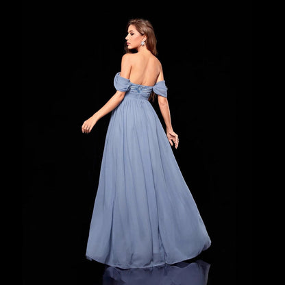 Off Shoulder Tube Top Evening Dress Annual Meeting Host Birthday Party Evening Dress for