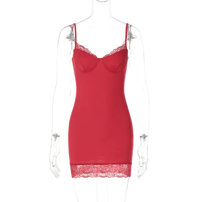 Phoebe Lace Trim Mini Dress