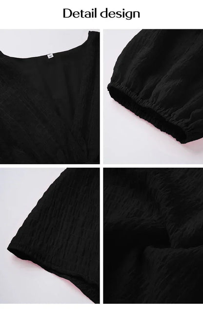 Black Puff Sleeve Maxi Summer Dress