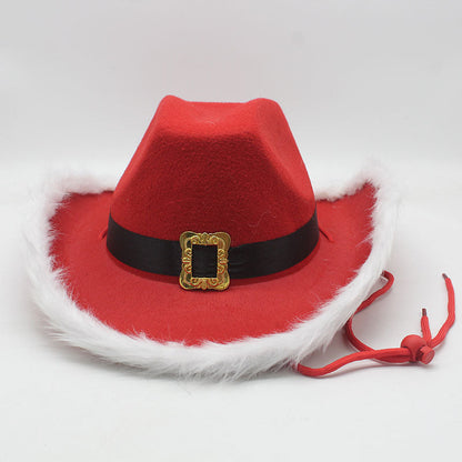 Red Faux Fur Cowboy Hat