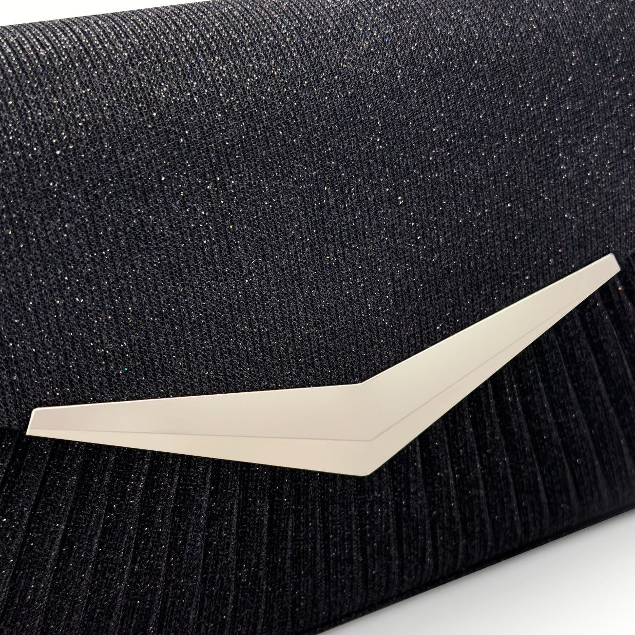 Shiny Pleated Clutch by Amy