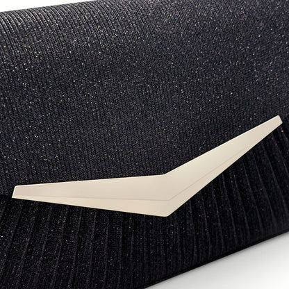 Shiny Pleated Clutch by Amy