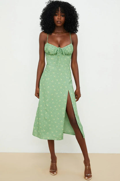 Women Open Shoulder Floral Dress