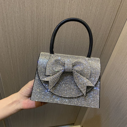 Rhinestone Embellished Ribbon Handbag by Hazel