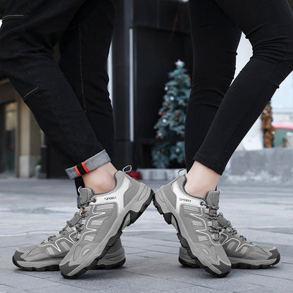 Women's Gray Non-Slip Sneakers With Lace Up Comfort Fit