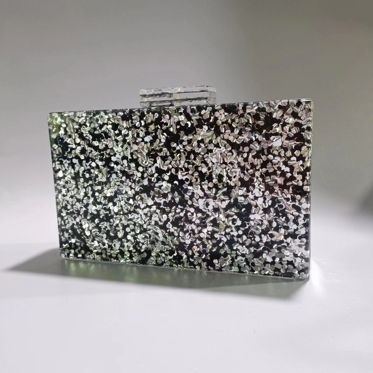 Sequined Acrylic Clutch Bag by Denise