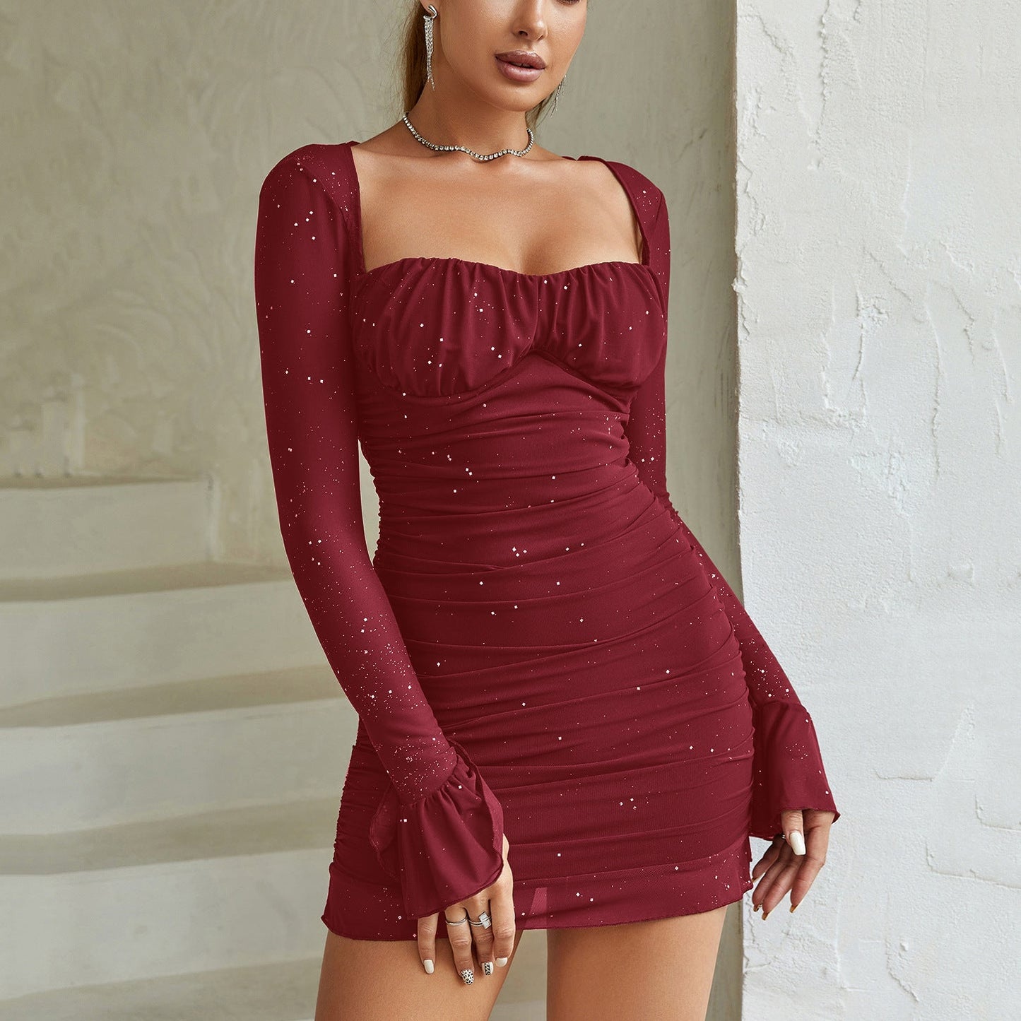 | Mesh Bodycon Mini Dress