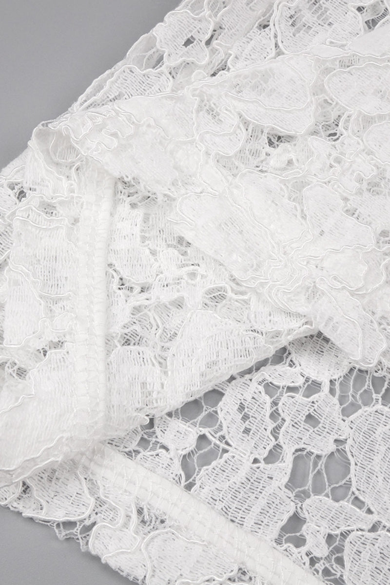 Davina White Lace Floral Maxi Dress