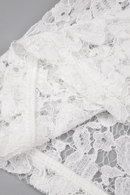 Davina White Lace Floral Maxi Dress
