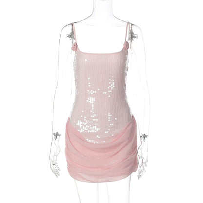 Sequin Floral Bodycon Mini Dress