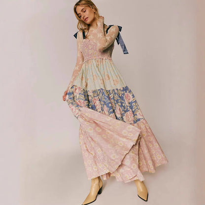 Printing Slip Dress Slim