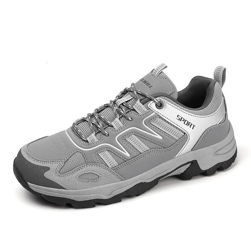 Women's Gray Non-Slip Sneakers With Lace Up Comfort Fit