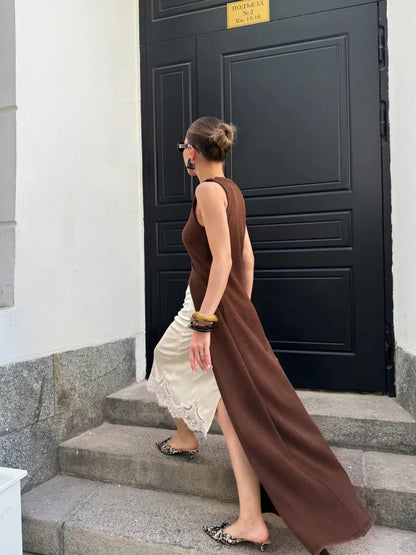 Soft knit long vest cardigan for summer days