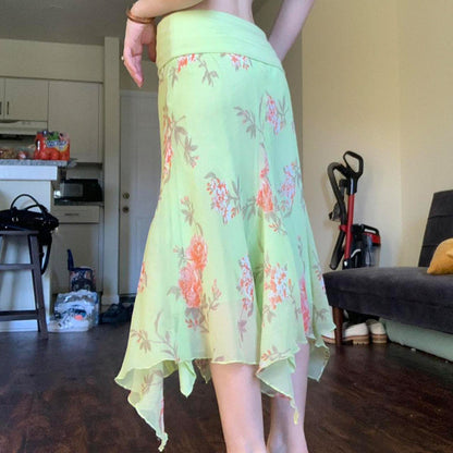 Aries Floral Mesh Skirt