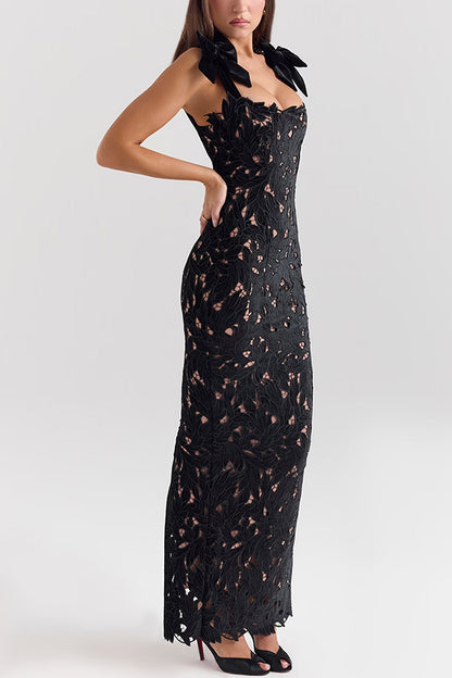 Consonak women's backless slim fit floral long dress