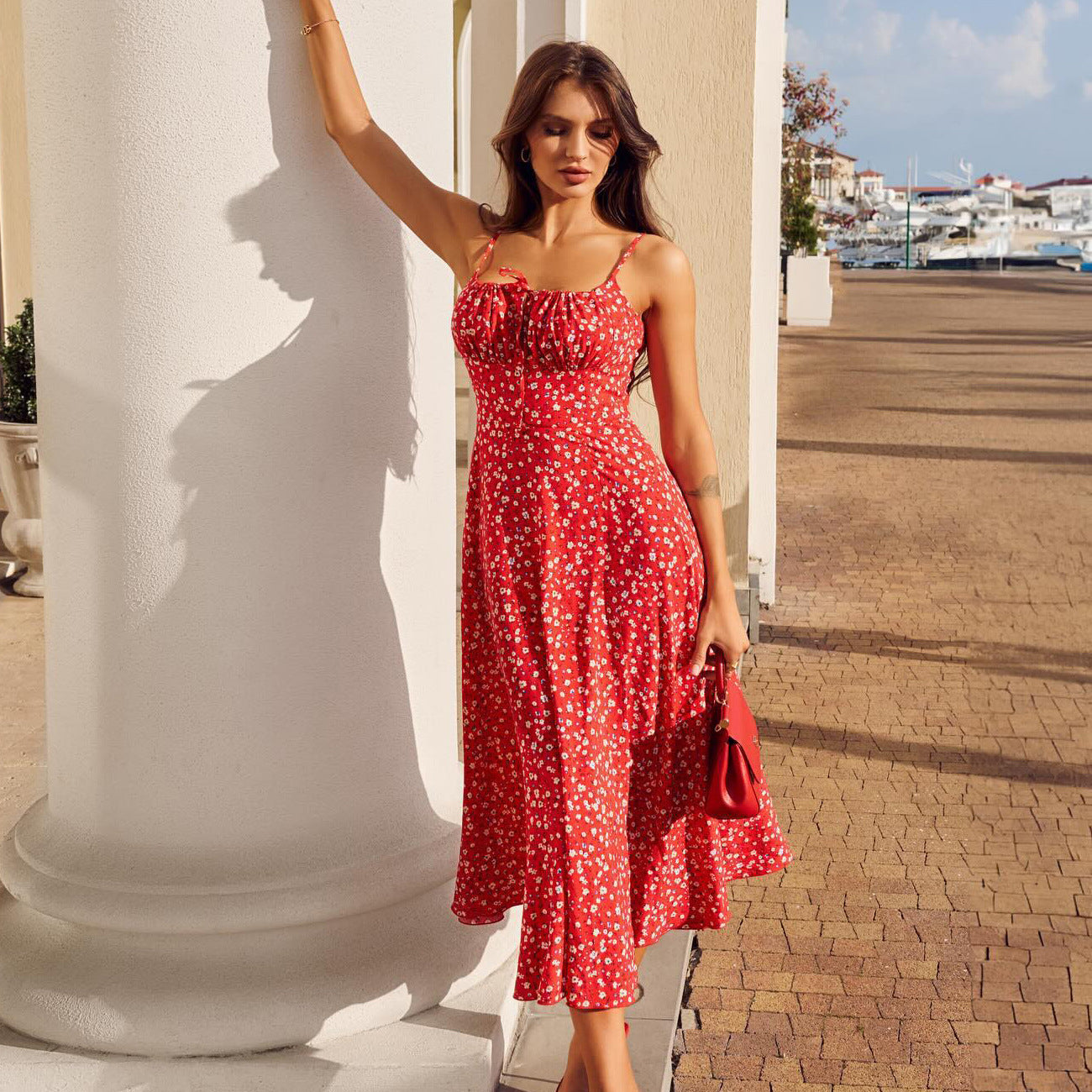 Slim Fit Floral Strap