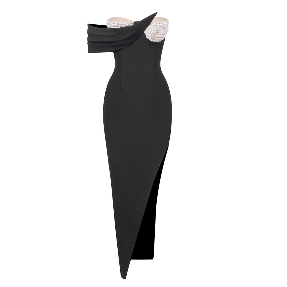 Special Shaped Baroque Pearl Chest Cup Dress Dress