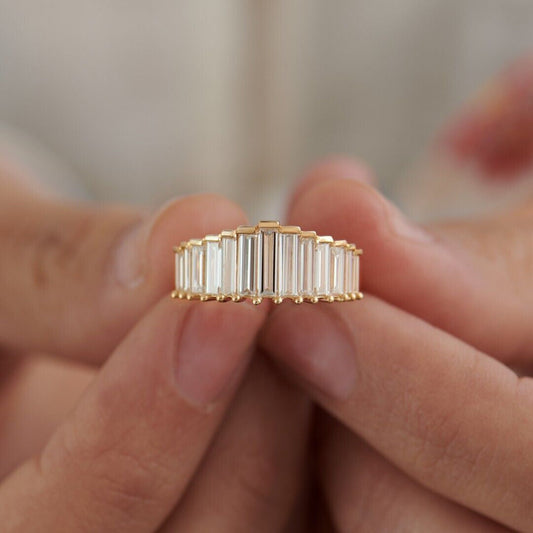 Crown Shape White Cut Zirconia Ring