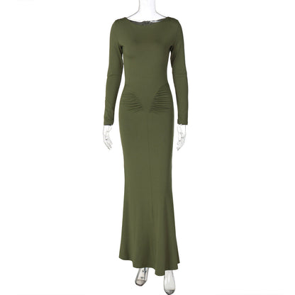 Mildred Pleated Long Sleeve Dress