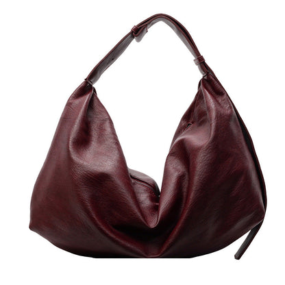 | Vegan Leather Shoulder Bag - Slouchy Tote