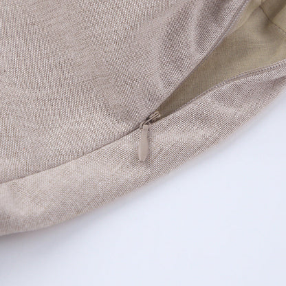 Square Neck Puff Sleeve Linen Babydoll Mini Dress
