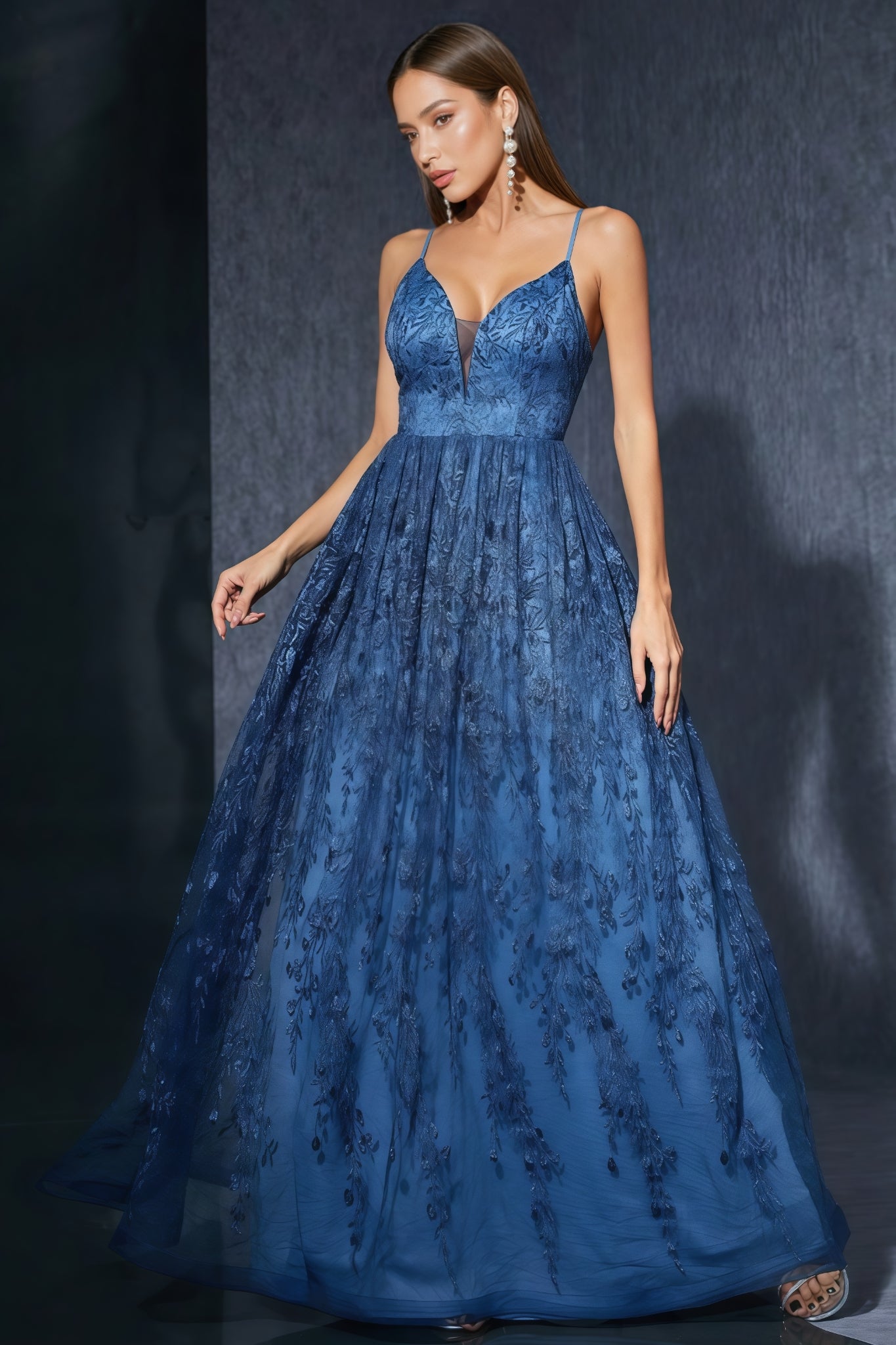 Keane Blue Mesh Maxi Dress