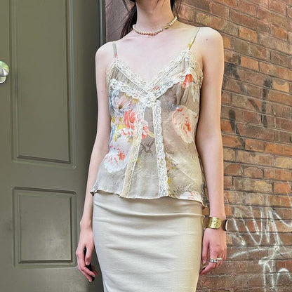 Elodie Lace-Trim Floral Top