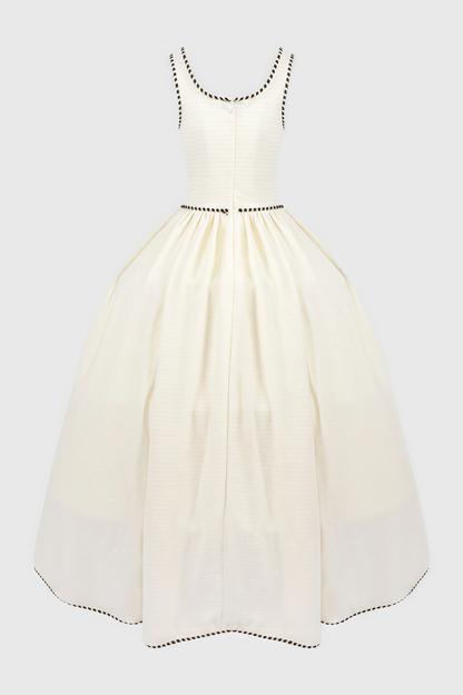 Pavoed Halter Puff Maxi Dress