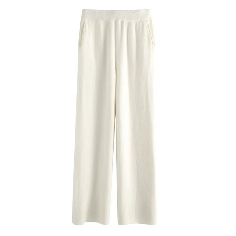 Ayana Cozy Knit Straight-Leg Pants