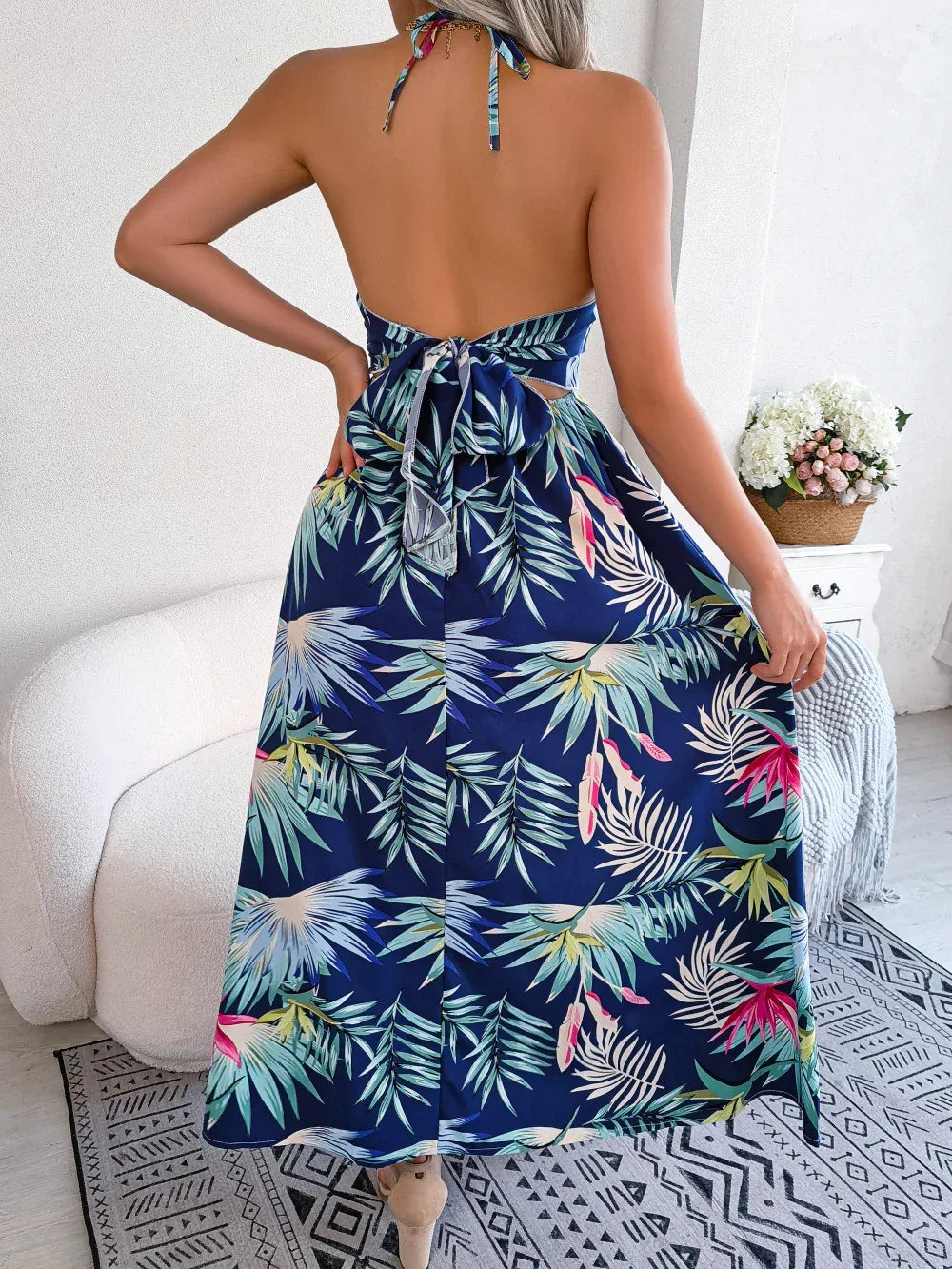 Off Shoulder Dress With Slit Hem