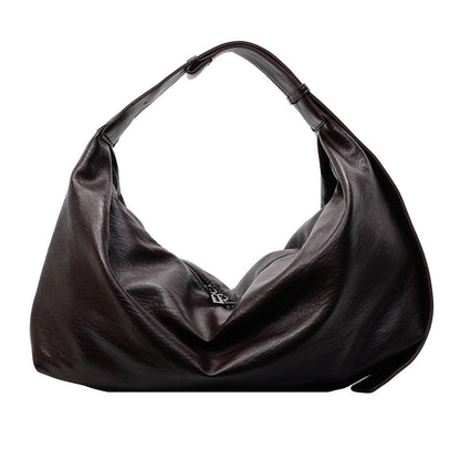 | Vegan Leather Shoulder Bag - Slouchy Tote