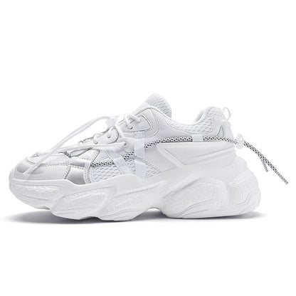 Women's Black Non-Slip Platform Sneakers With Lace Up Comfort