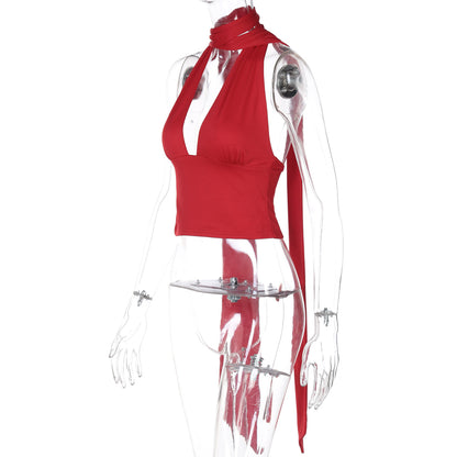 Avie V-Neck Scarf Top