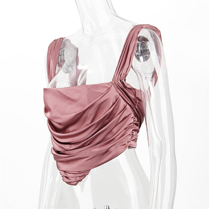 Sleeve Herring Slim-Fit Solid Pink Camesole