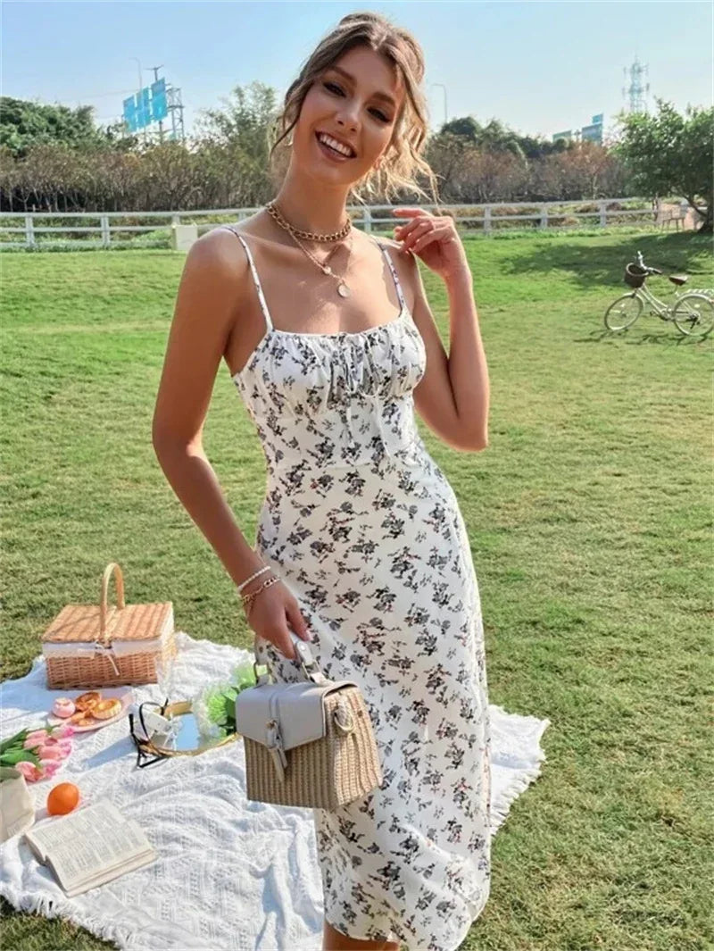cami maxi dress with slit hem