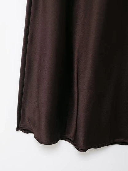 Women’s lace satin midi suspender beach dress