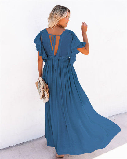 Queenie Woven Shimmer Midi Dress - Teal
