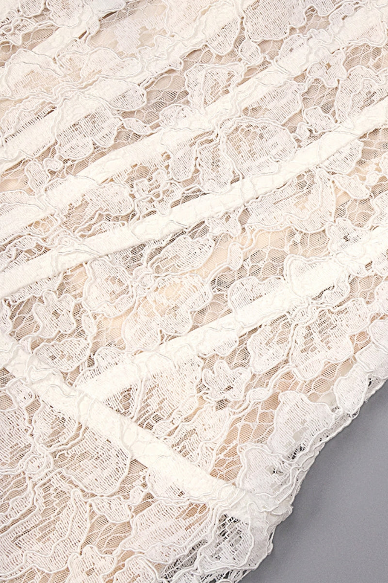 Davina White Lace Floral Maxi Dress