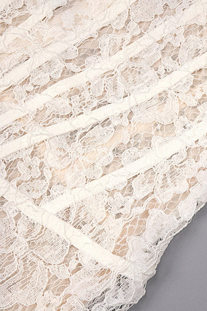 Davina White Lace Floral Maxi Dress