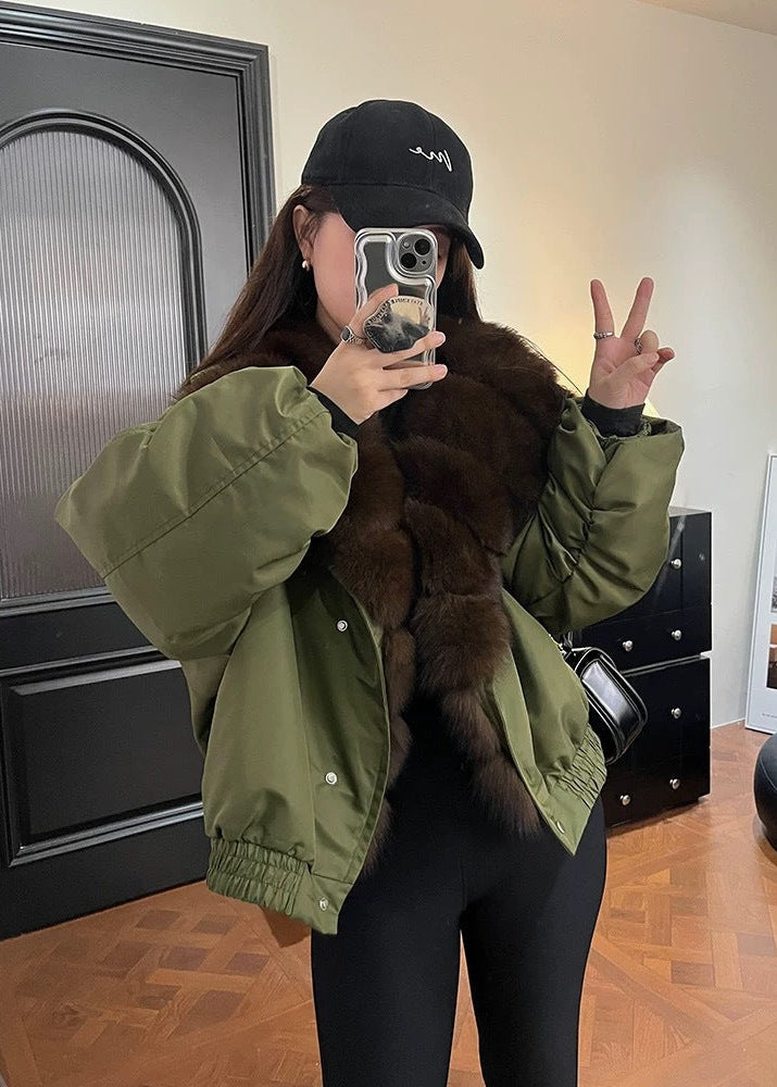 Arden Luxe - Faux Fur Collar Puffer Jacket