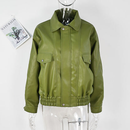 Koa Lapel Faux Leather Jacket