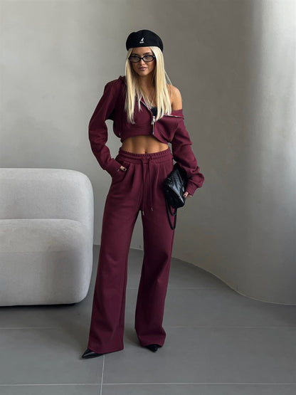 Amelia Cropped Hoodie Set