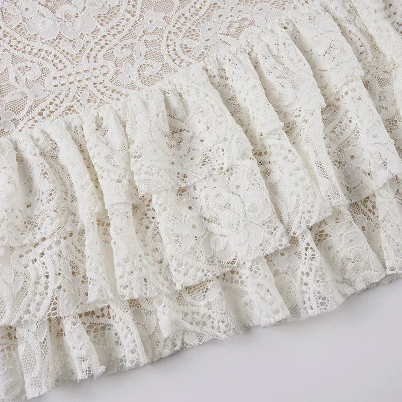Boho off shoulder lace western mini dress