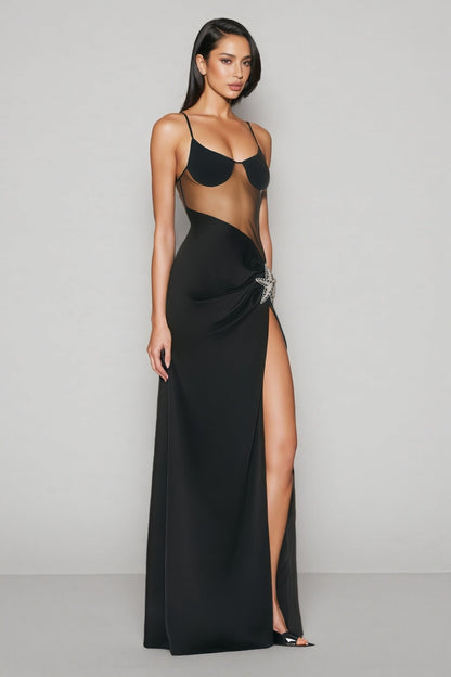 Sia Bandage Rhinestone Star Maxi Dress