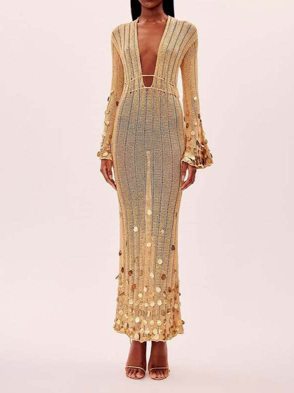 Celeste Gold Sequin Gown