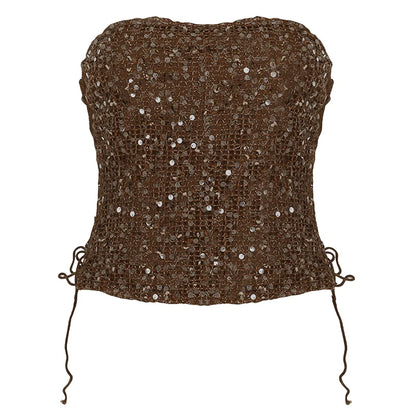 Kaidyn Sequin Crop Tube Top