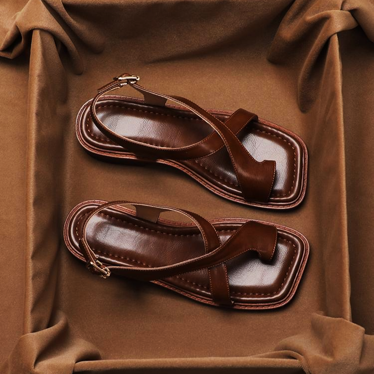 | Leather Cross Sandals