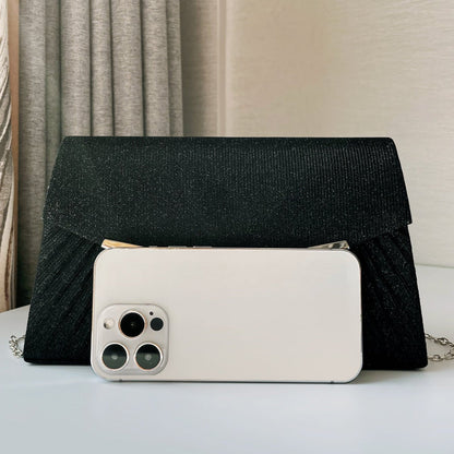 Shiny Pleated Clutch by Amy