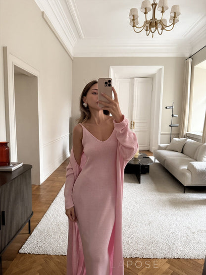 Zissy Knit Dress & Cardigan Set