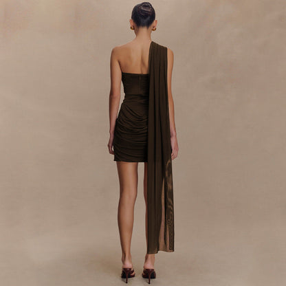 Wintour Mini Dress-Brown
